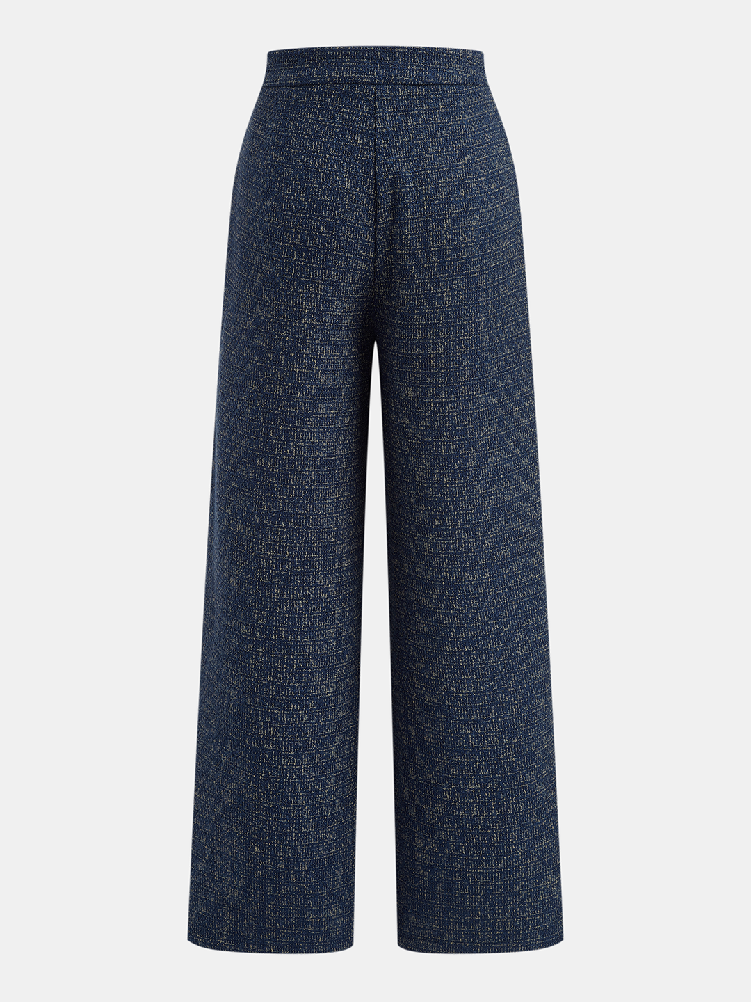 Bow Neck Tweed Vest Straight Leg Pants Set