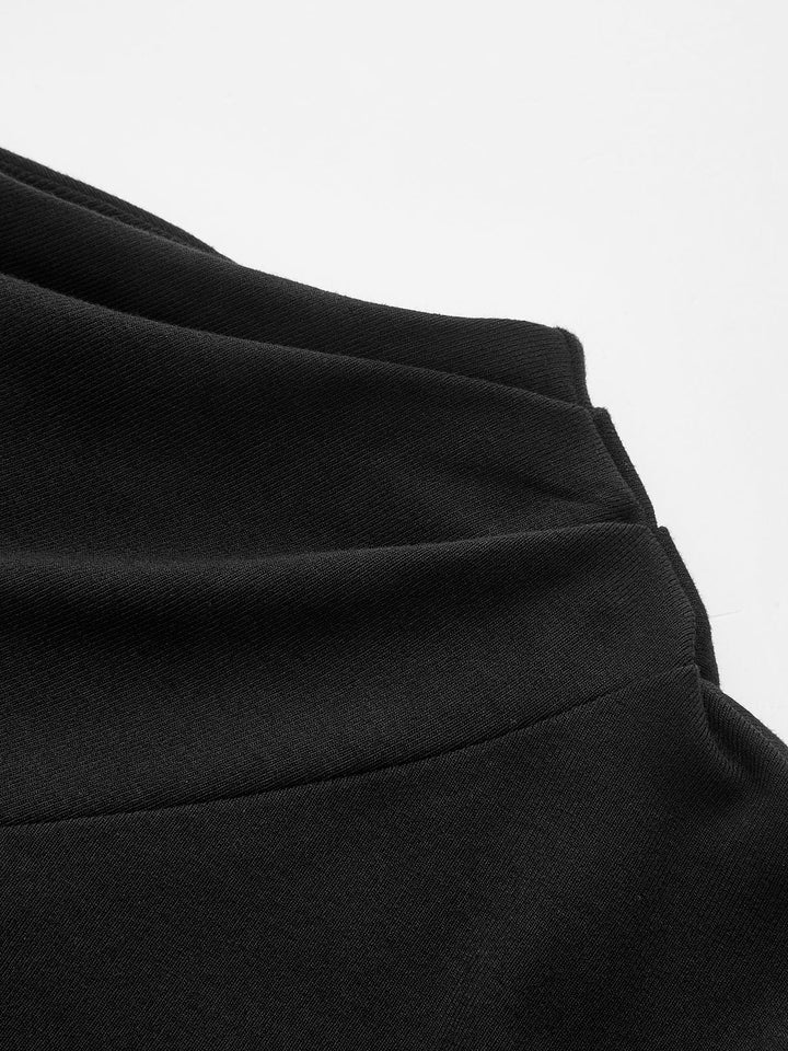 Asymmetric Draped Ruched Long Sleeve Top