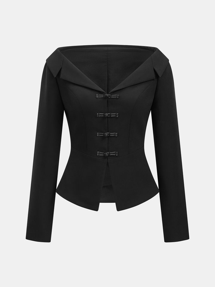 Off-Shoulder Blazer Top