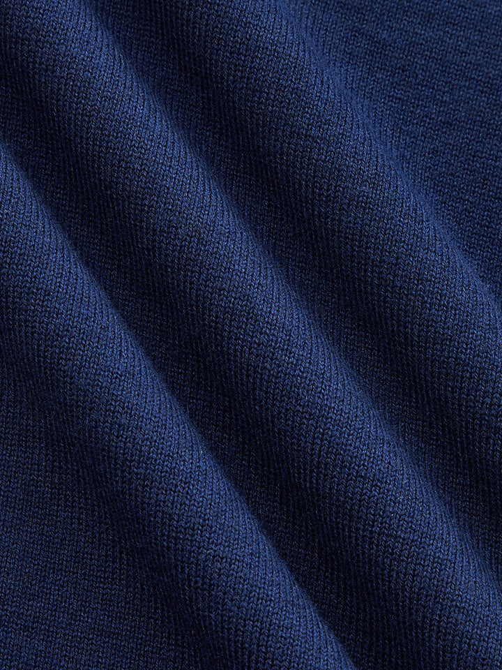Denim Collar Knit Polo Top