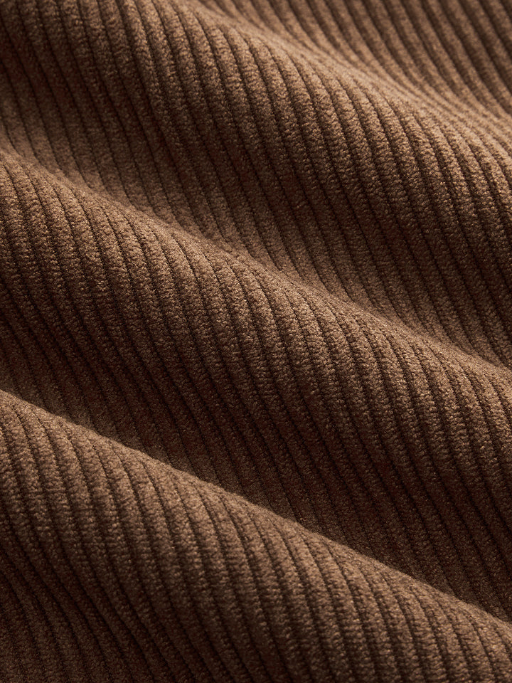 Horsebit Detail Corduroy Two‑Piece Pants Set