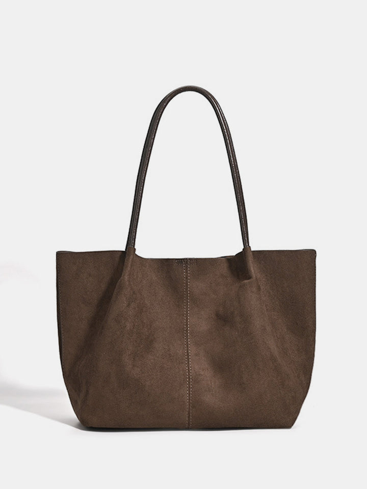 Suede Effect Large Shoulder Tote Bag