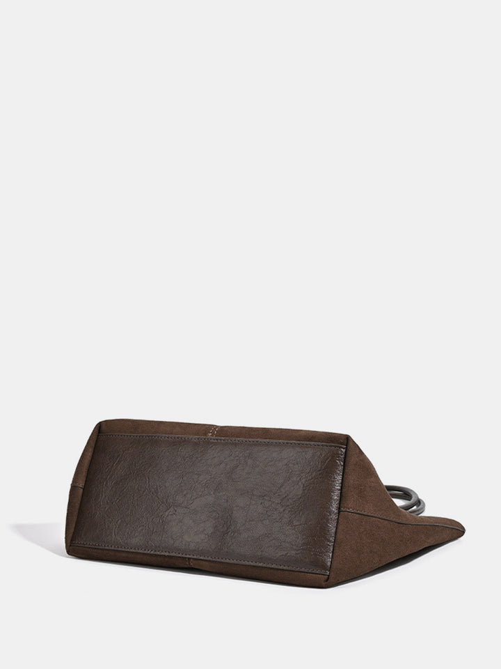 Suede Effect Large Shoulder Tote Bag