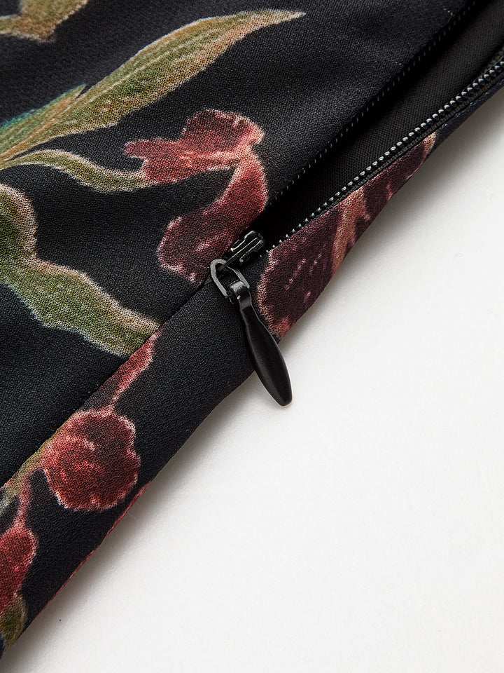 Velvet Bodice Floral Slip Maxi Dress
