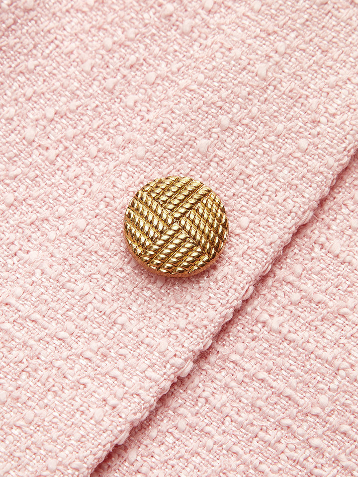 Tweed Sleeveless Pleated Mini Dress