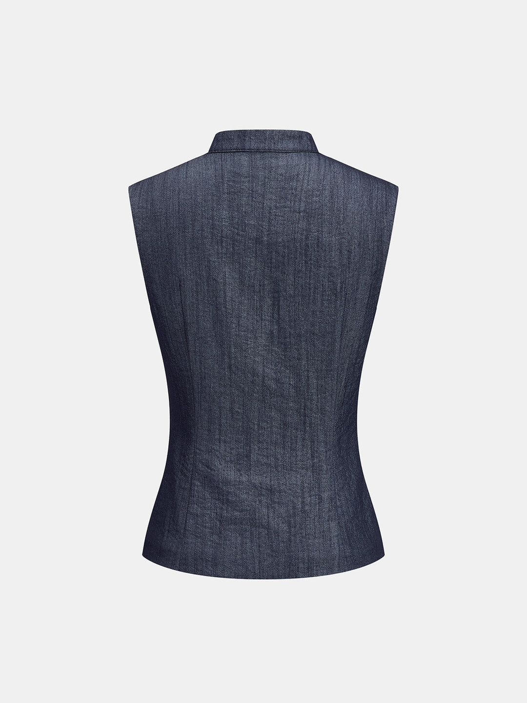 Faux Denim Napoleon Double Breasted Vest