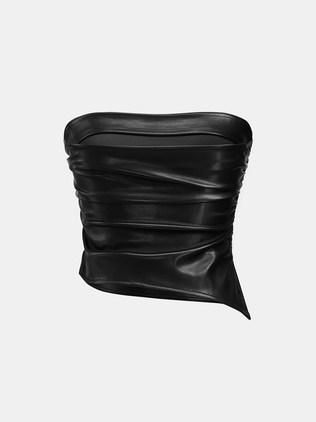 Faux Leather Tube Top Turtleneck Dress Set