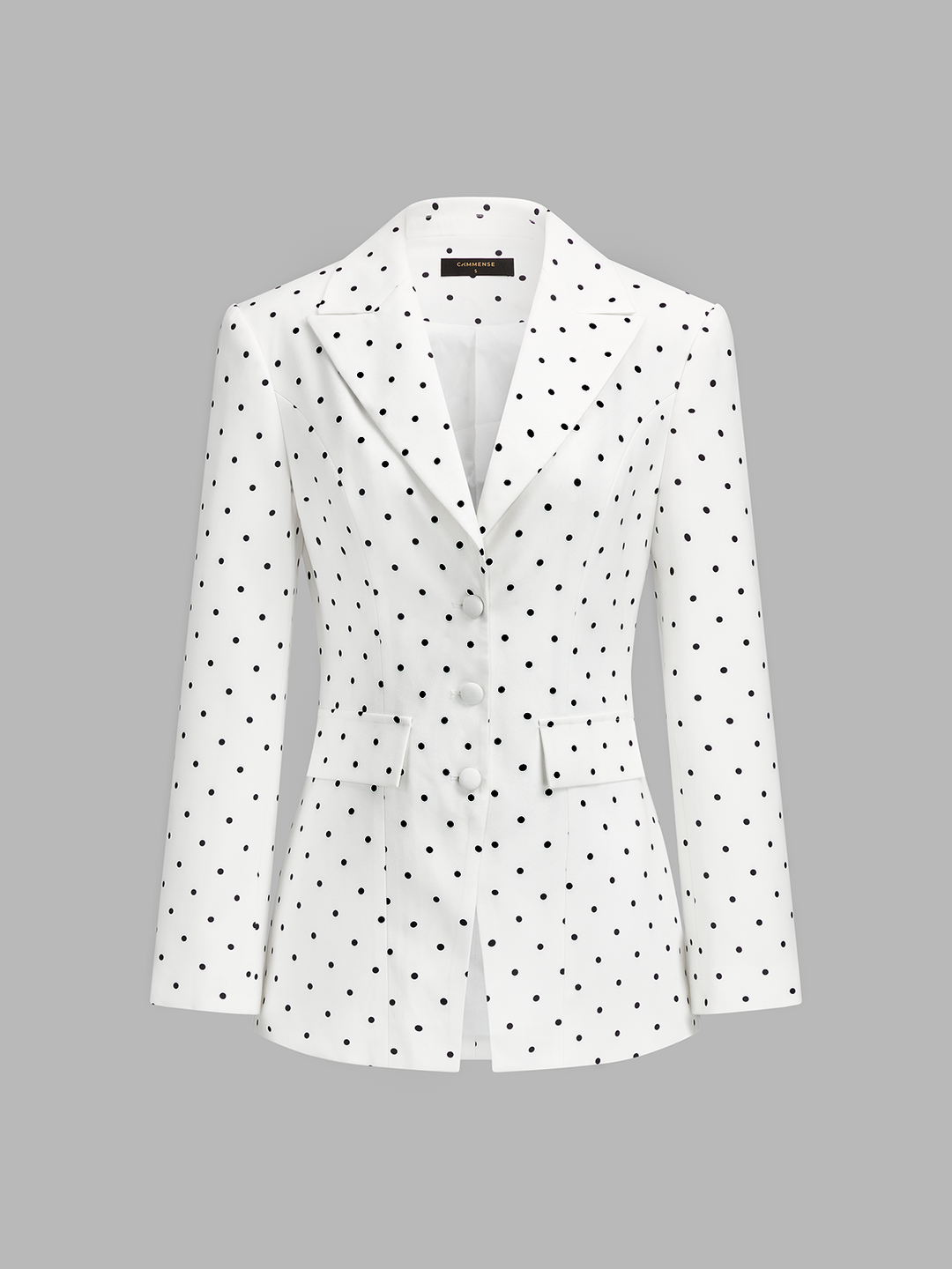 Classic Polka Dot Tailored Office Blazer