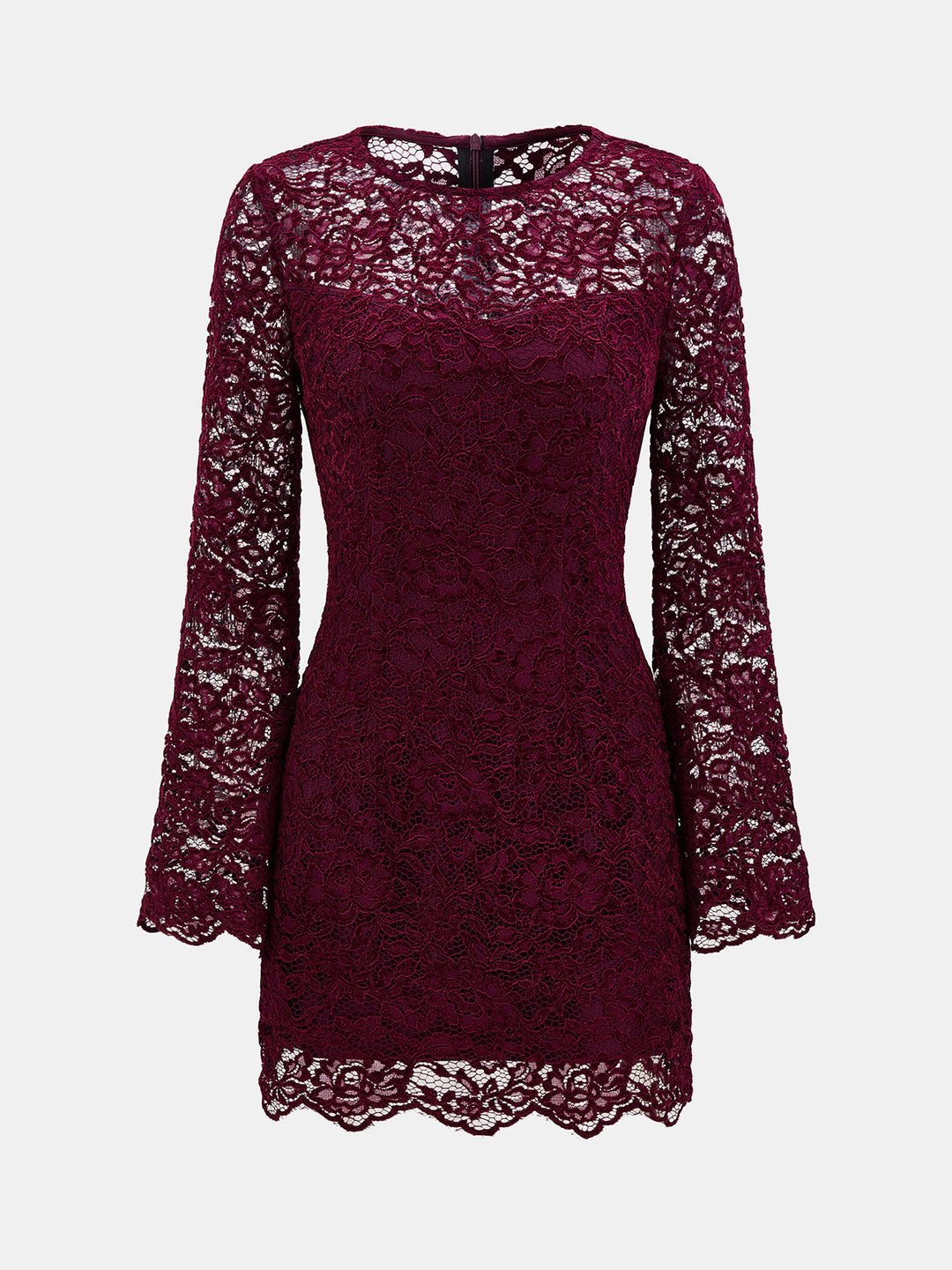 Floral Lace Flare Sleeve Bodycon Mini Dress