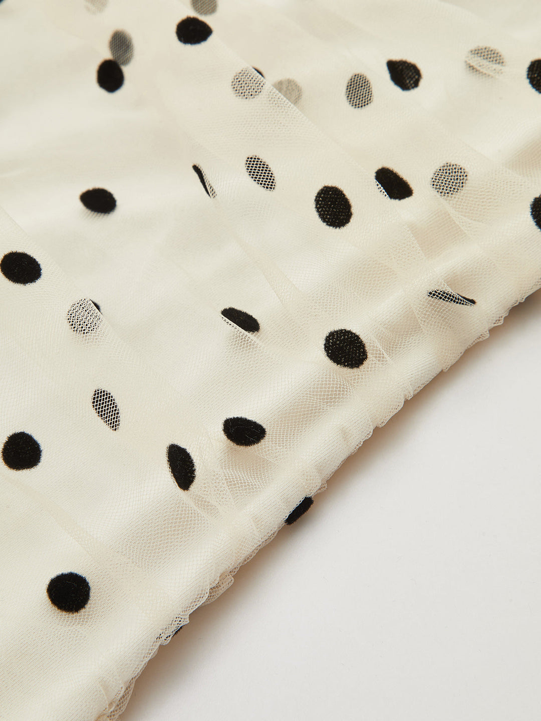 Polka Dot Mesh Ruched Cami Midi Dress
