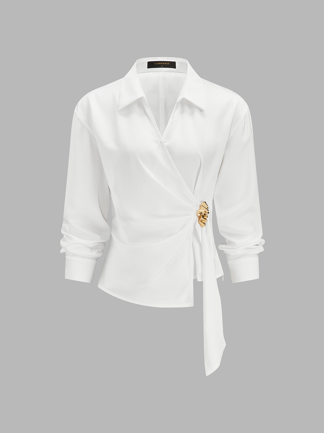 Gold Buckle Wrap Blouse