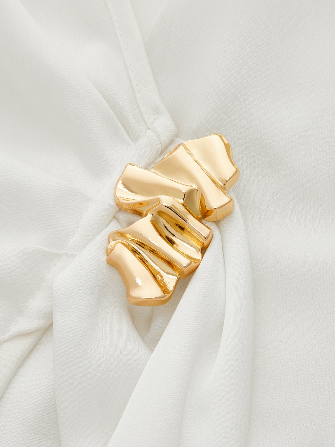 Gold Buckle Wrap Blouse
