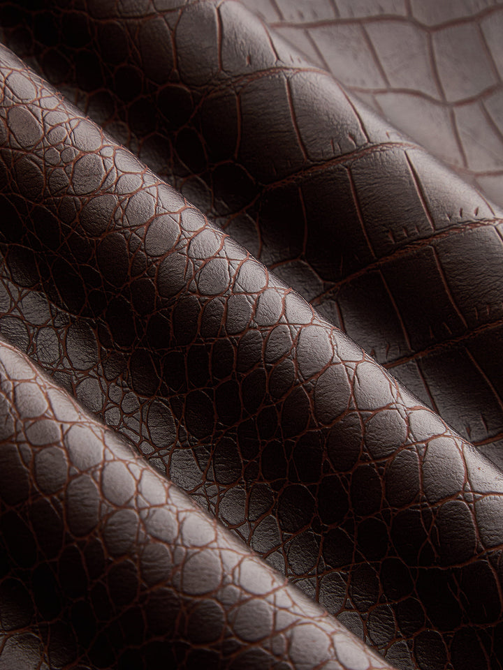 Horsebit Detail Croc‑Embossed Faux Leather Mini Skirt