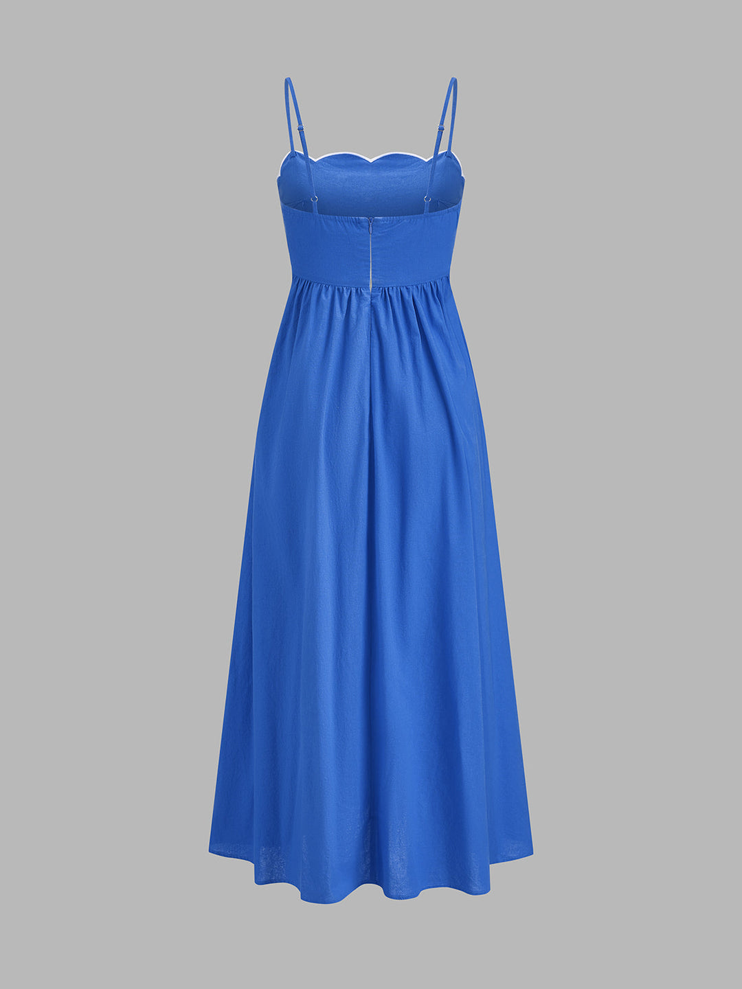 Scalloped Piping Cotton Cami Maxi Dress
