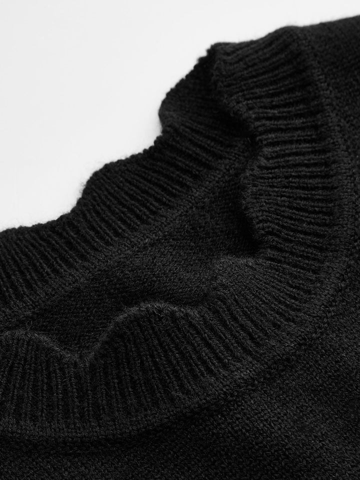 Wool Blend Scallop Edge Short‑Sleeve Knit Top