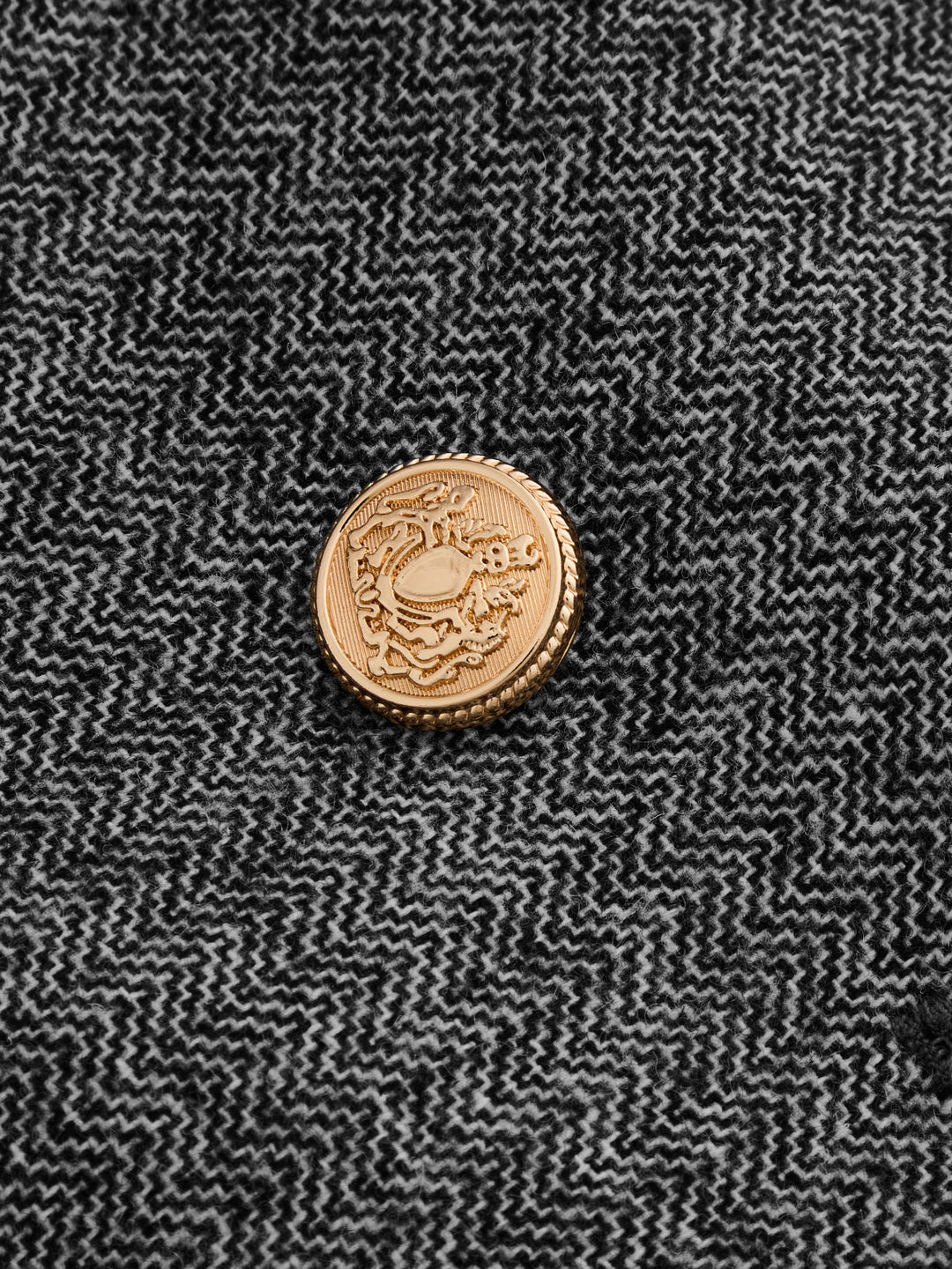 Herringbone Double‑Breasted Wool Blend Blazer