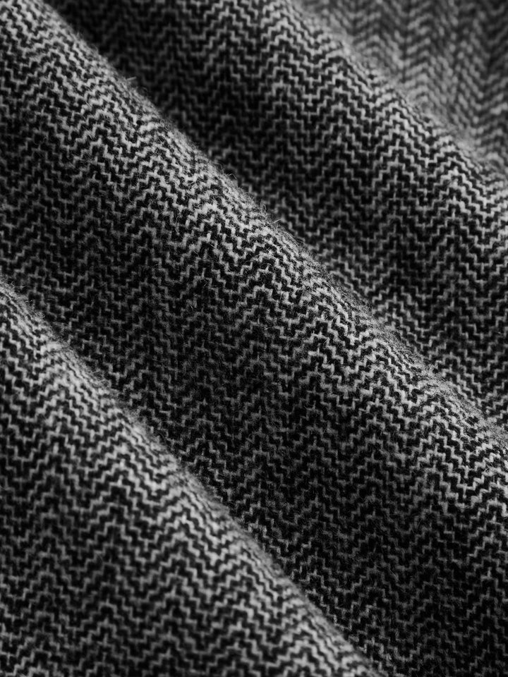 Herringbone Double‑Breasted Wool Blend Blazer
