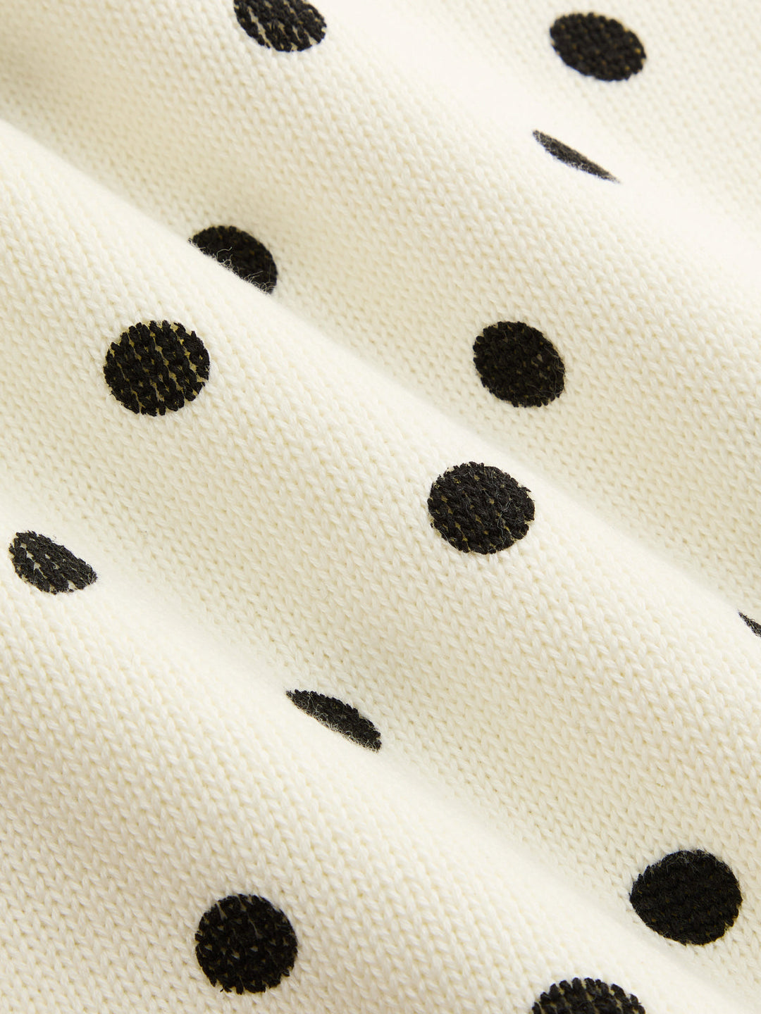 Polka Dot Wave Trim Knit Vest