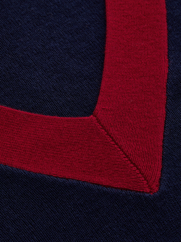 Detachable Shawl Color‑Block Knit Top