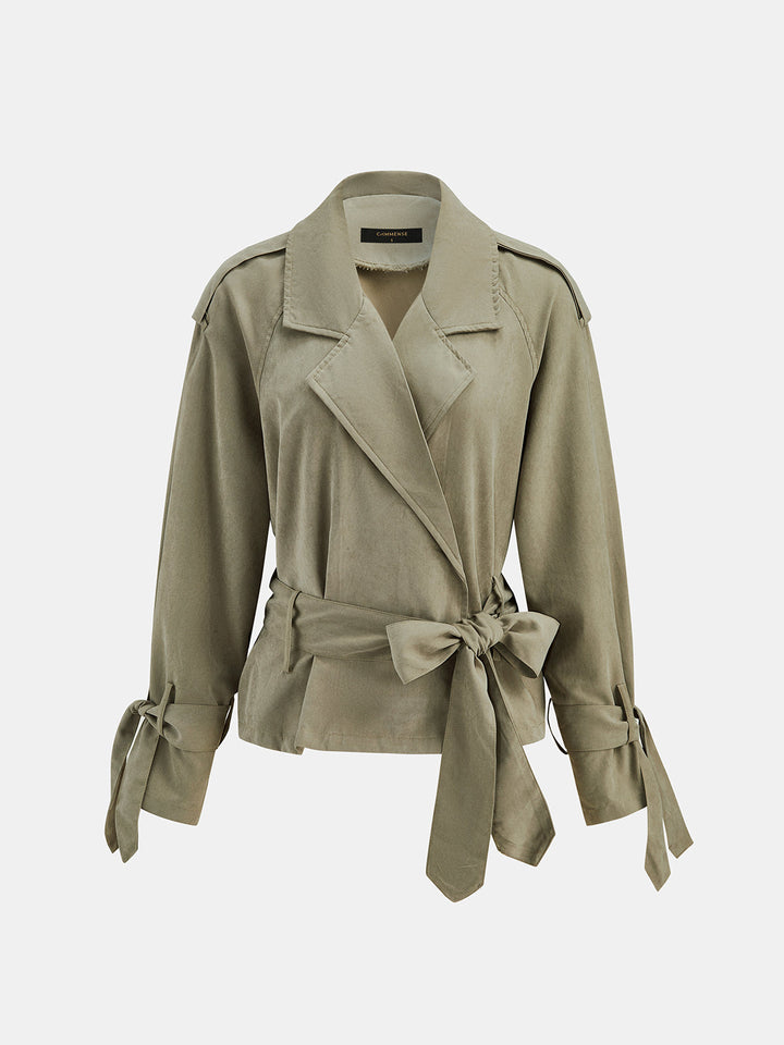 Belted Cropped Trench Jacket