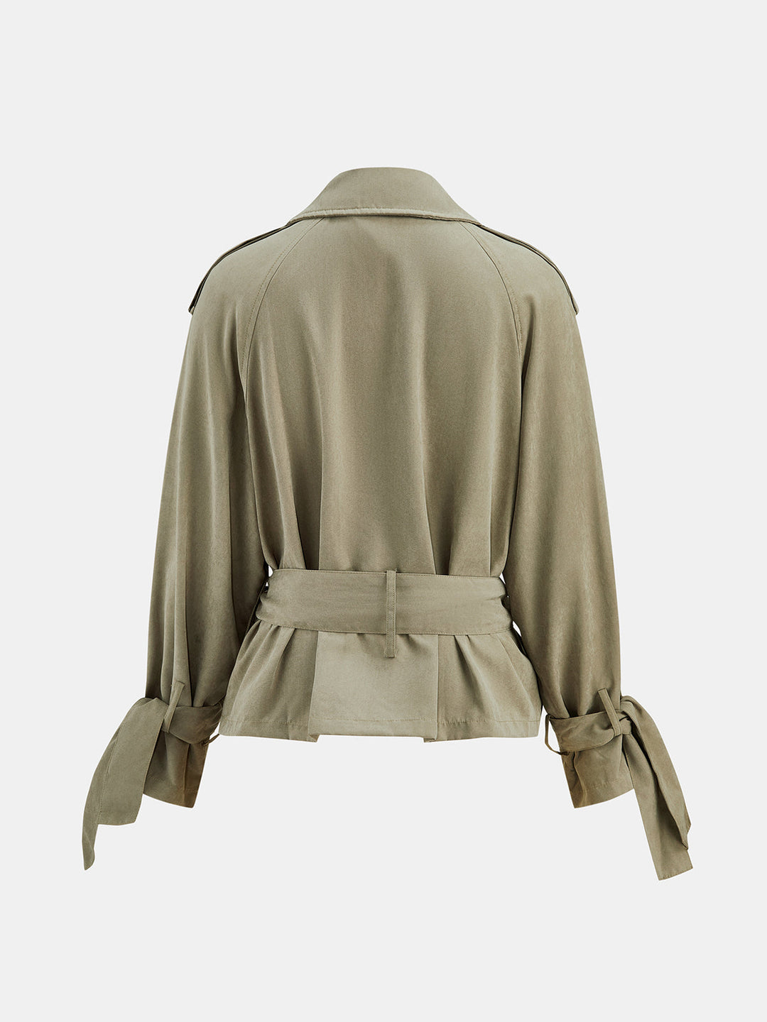 Belted Cropped Trench Jacket
