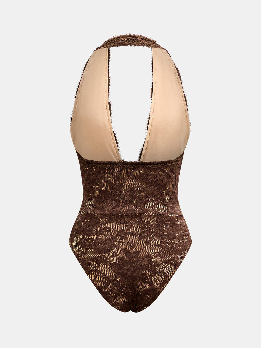 Lace Halter Bodysuit & Faux Leather Mini Skirt Set