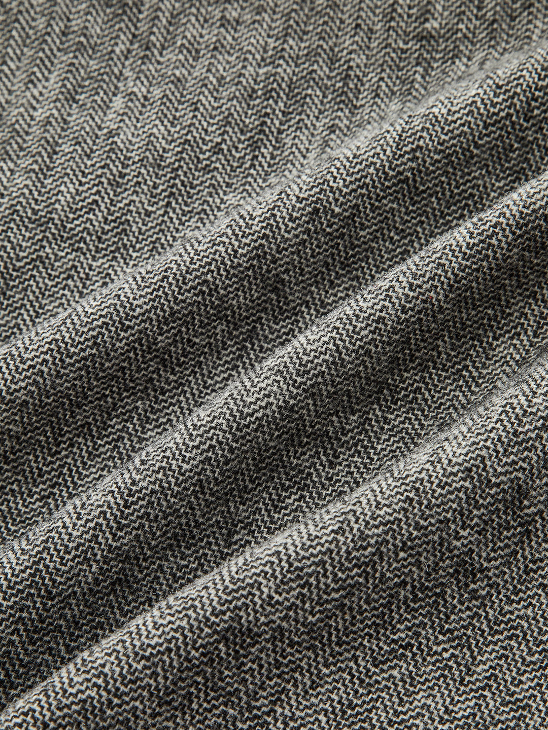 Belted Herringbone Wool Blend Mini Skirt