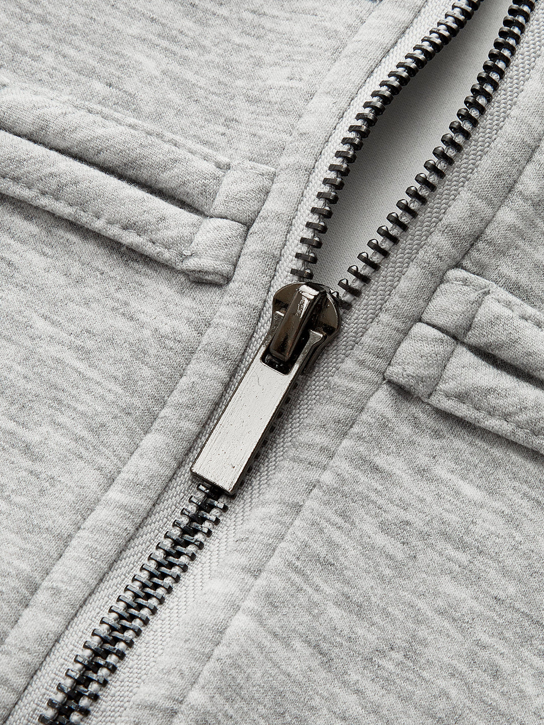 Button Detail Zip-Up Jacket