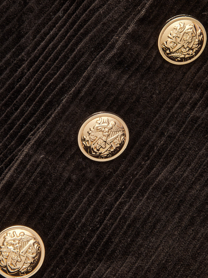 Button Front Corduroy Barrel Pants