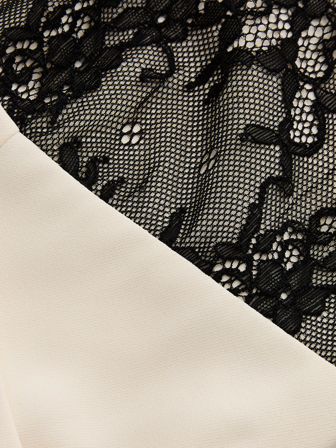 Asymmetrical Lace Panel Midi Dress