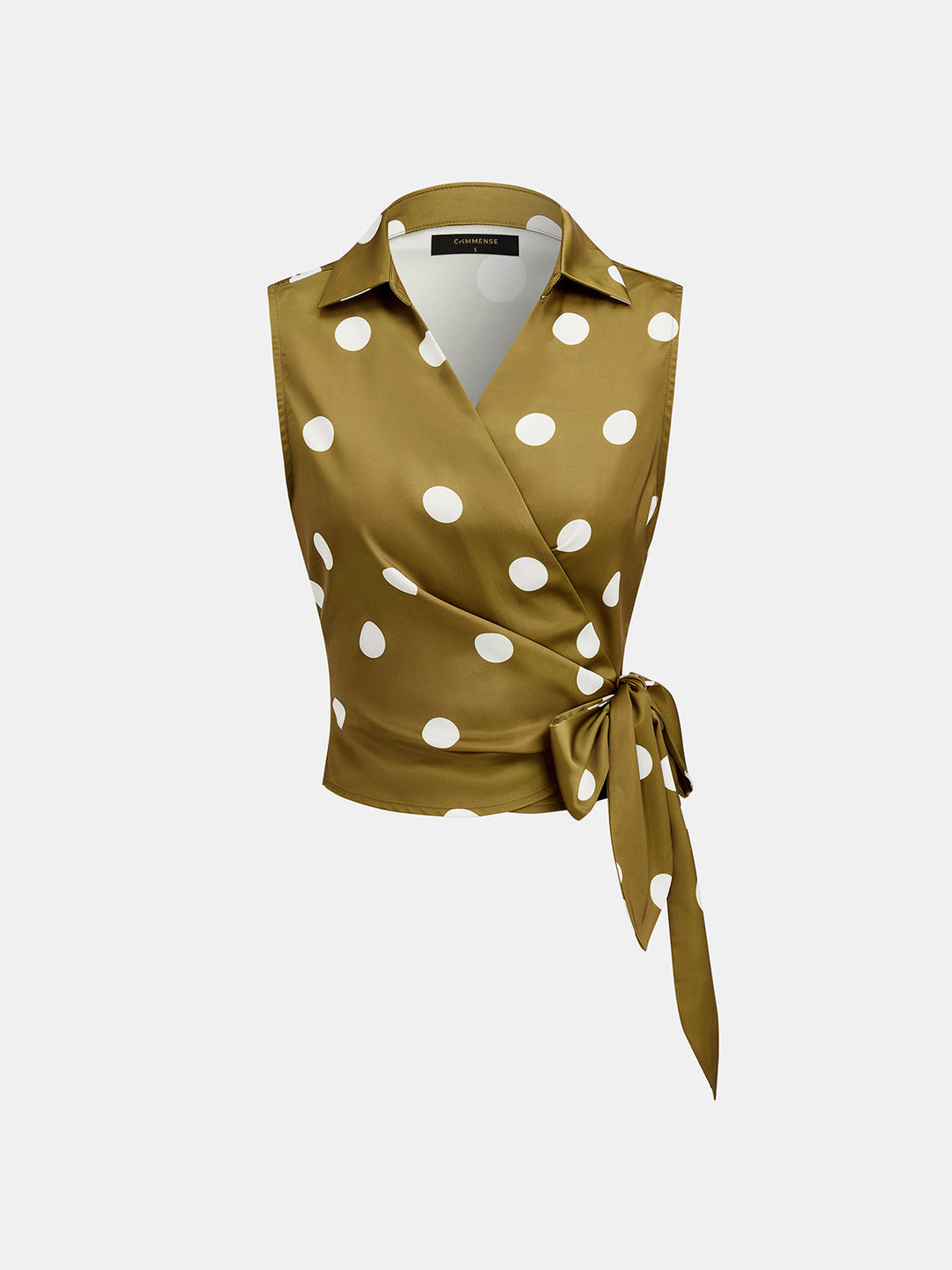 Polka Dot Satin Two Piece Skirt Set