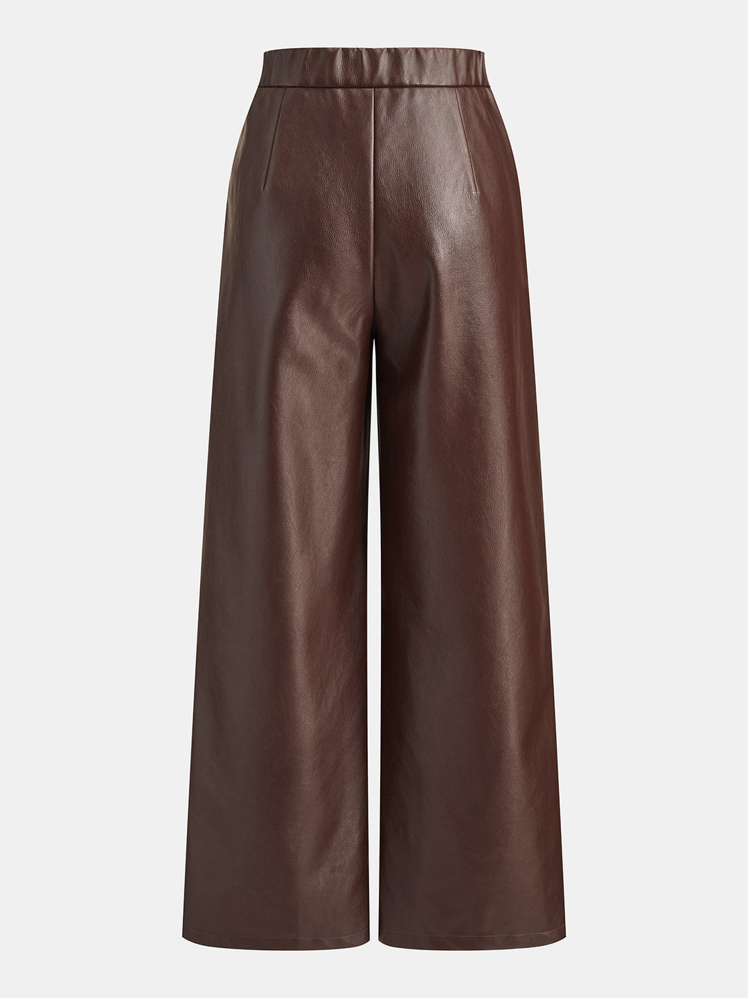 Metal Buckle Faux Leather Straight Leg Pants