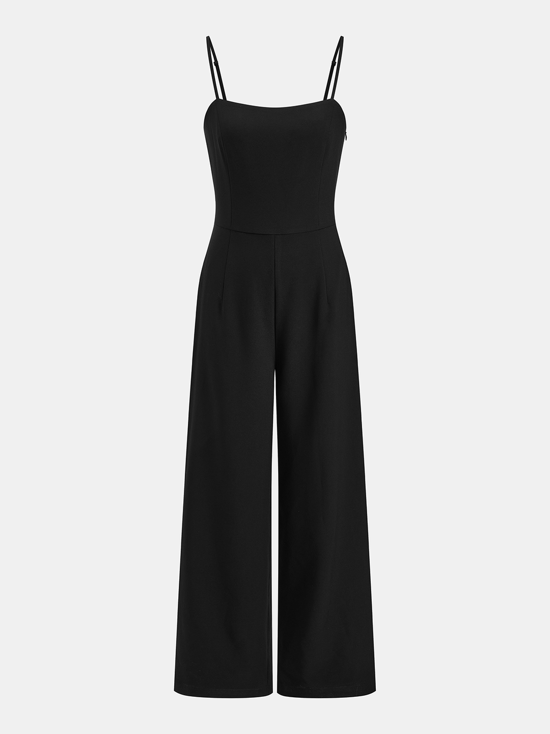 Polka‑Dot Cape Overlay Wide Leg Jumpsuit