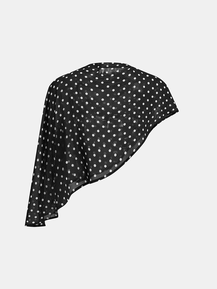 Polka‑Dot Cape Overlay Wide Leg Jumpsuit