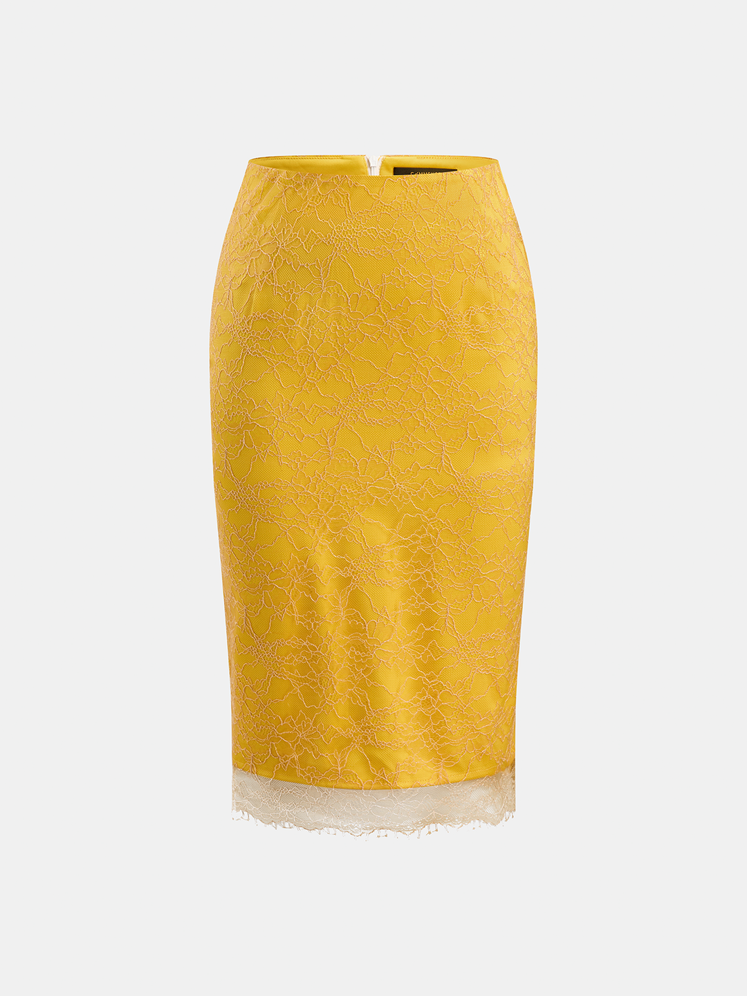 Floral Lace Pencil Midi Skirt