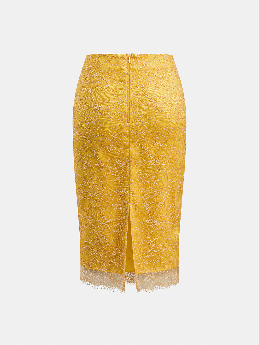 Floral Lace Pencil Midi Skirt