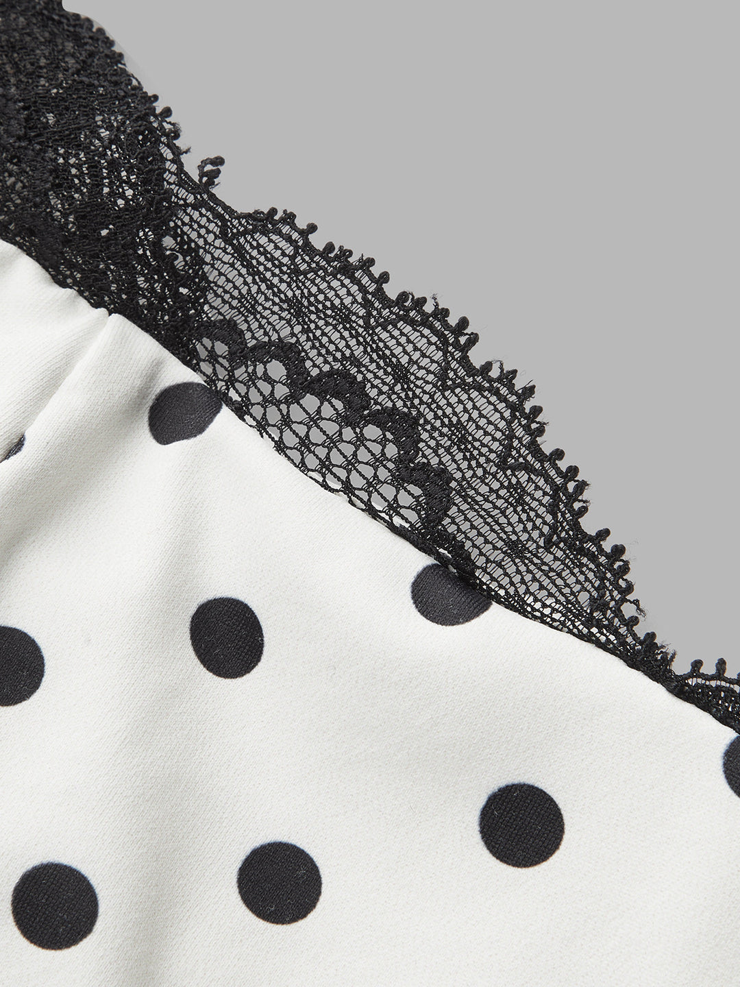 Lace Trim Polka Dot Cami Top
