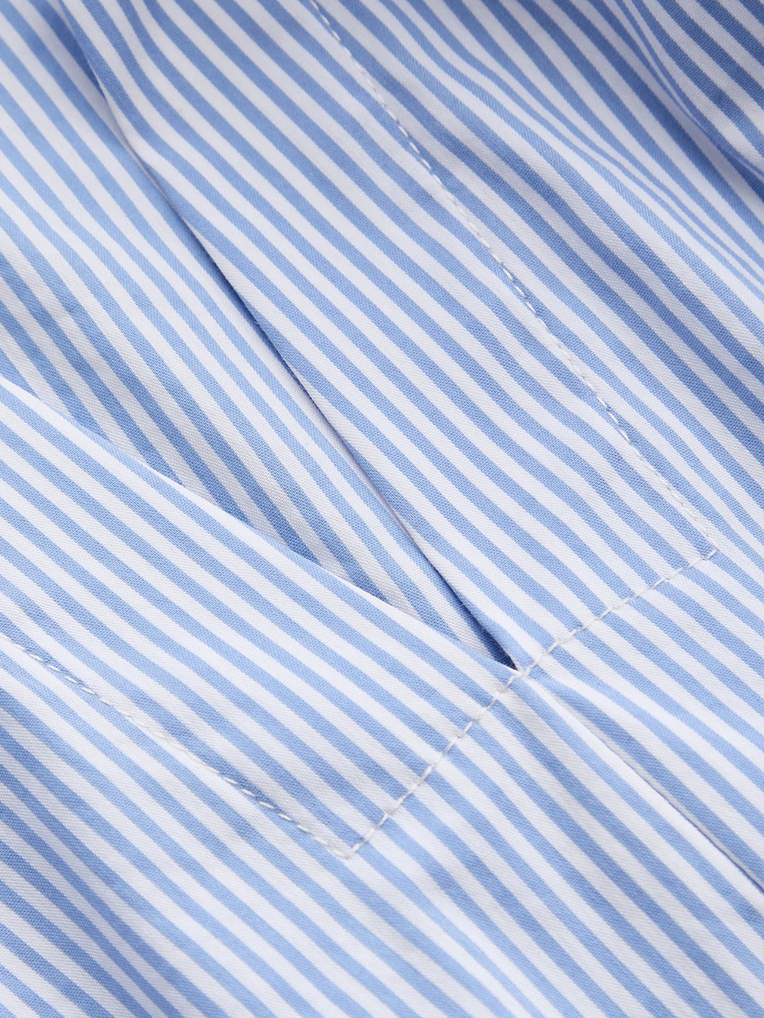 Striped Collared Ruched Waist Blouse