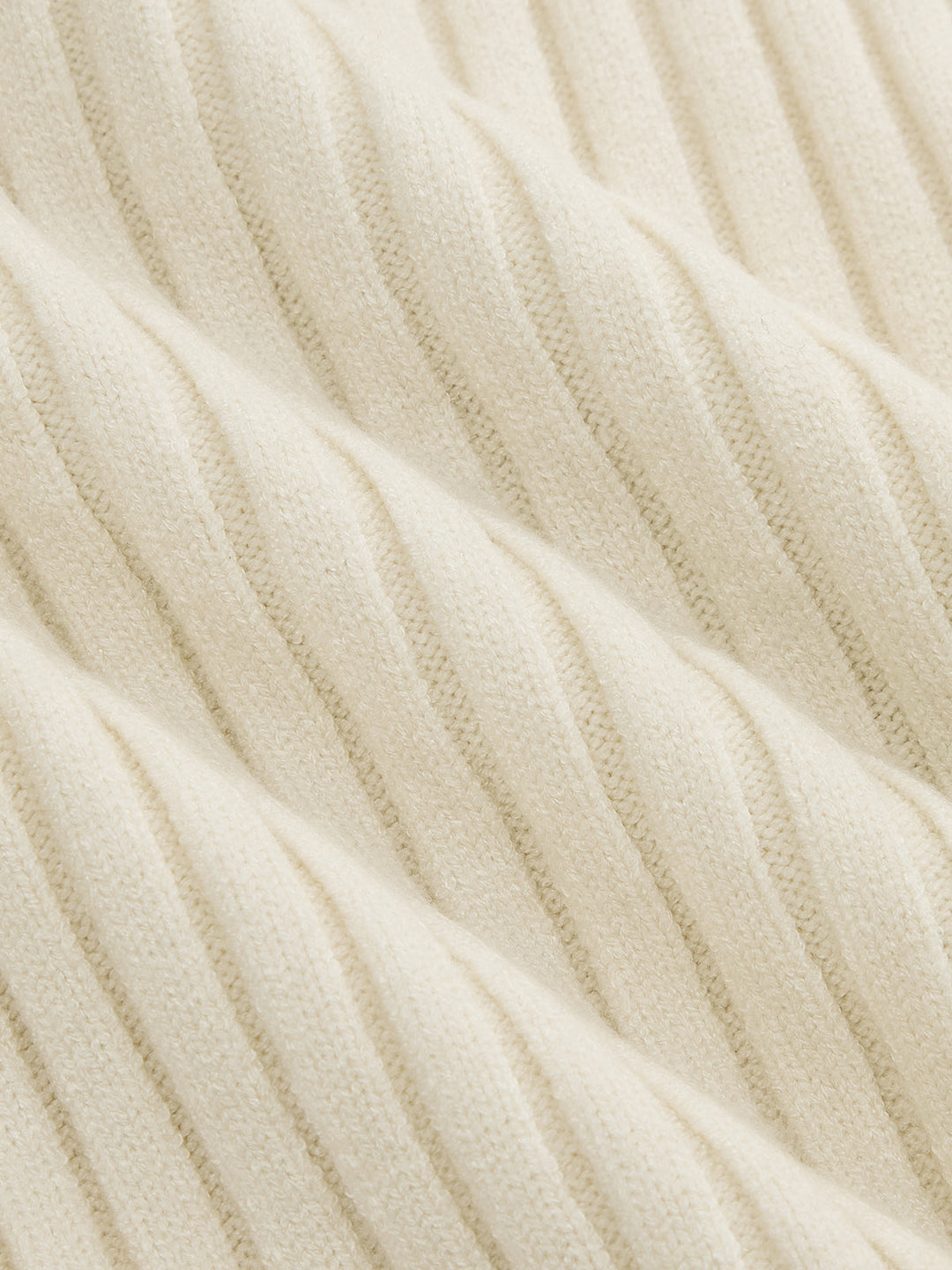 Cross‑Over Cable Knit Puff Sleeve Midi Dress