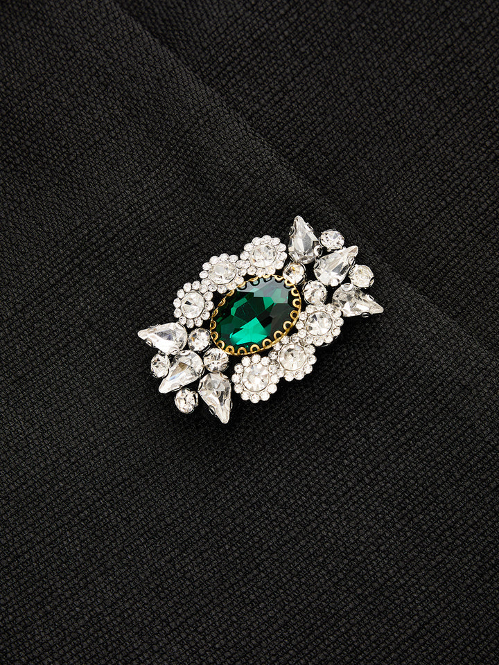 Rhinestone Embellished Puff Sleeve Jacket
