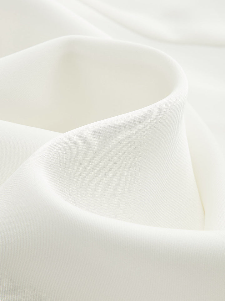 Metal Detail Flare Sleeve Waist‑Cinch Satin Blouse