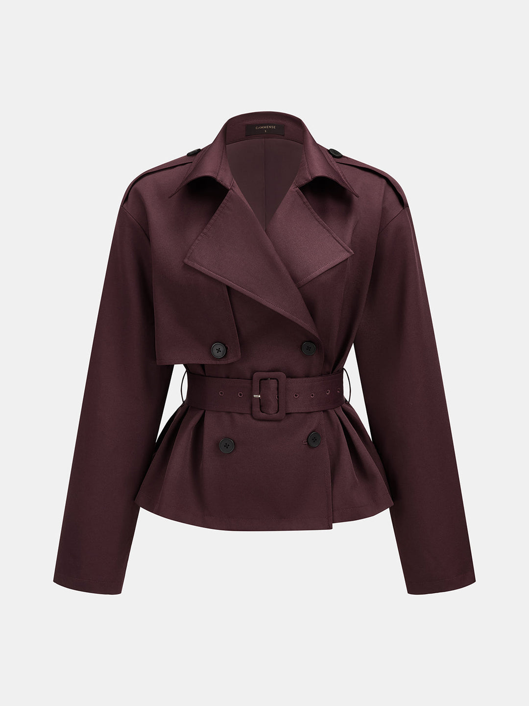 Double‑Breasted Belted Trench Jacket