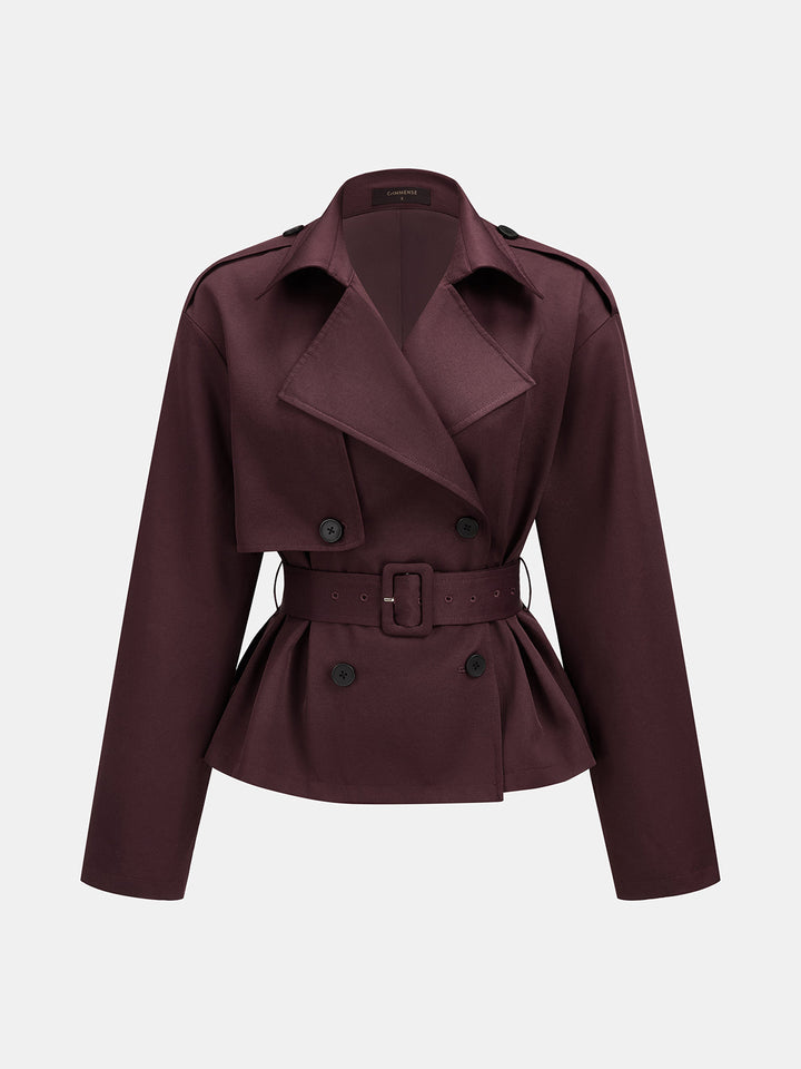 Double‑Breasted Belted Trench Jacket