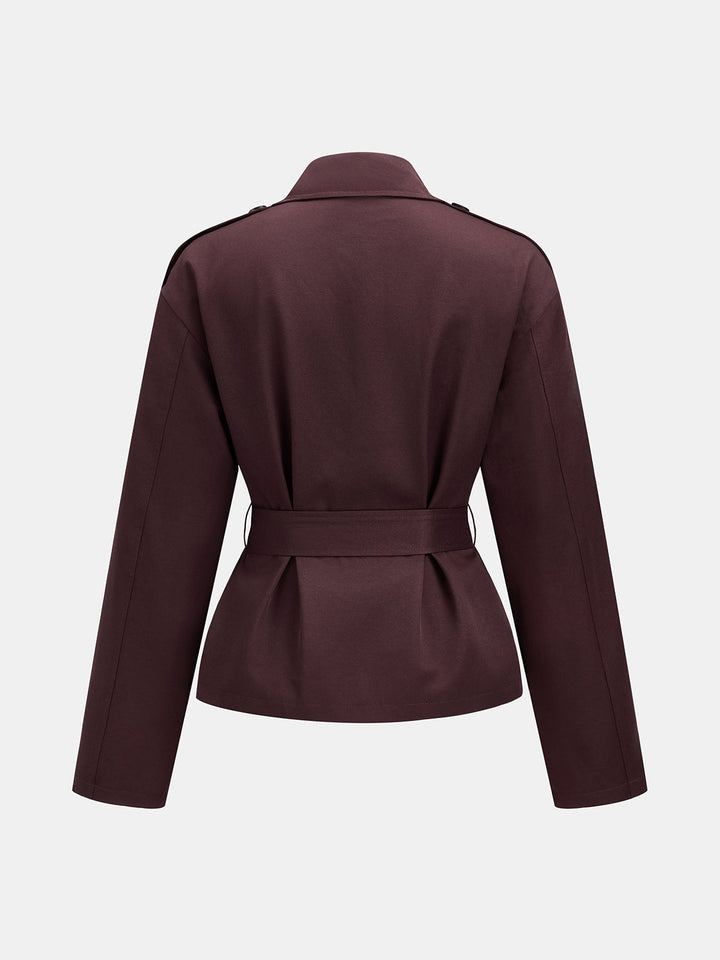 Double‑Breasted Belted Trench Jacket