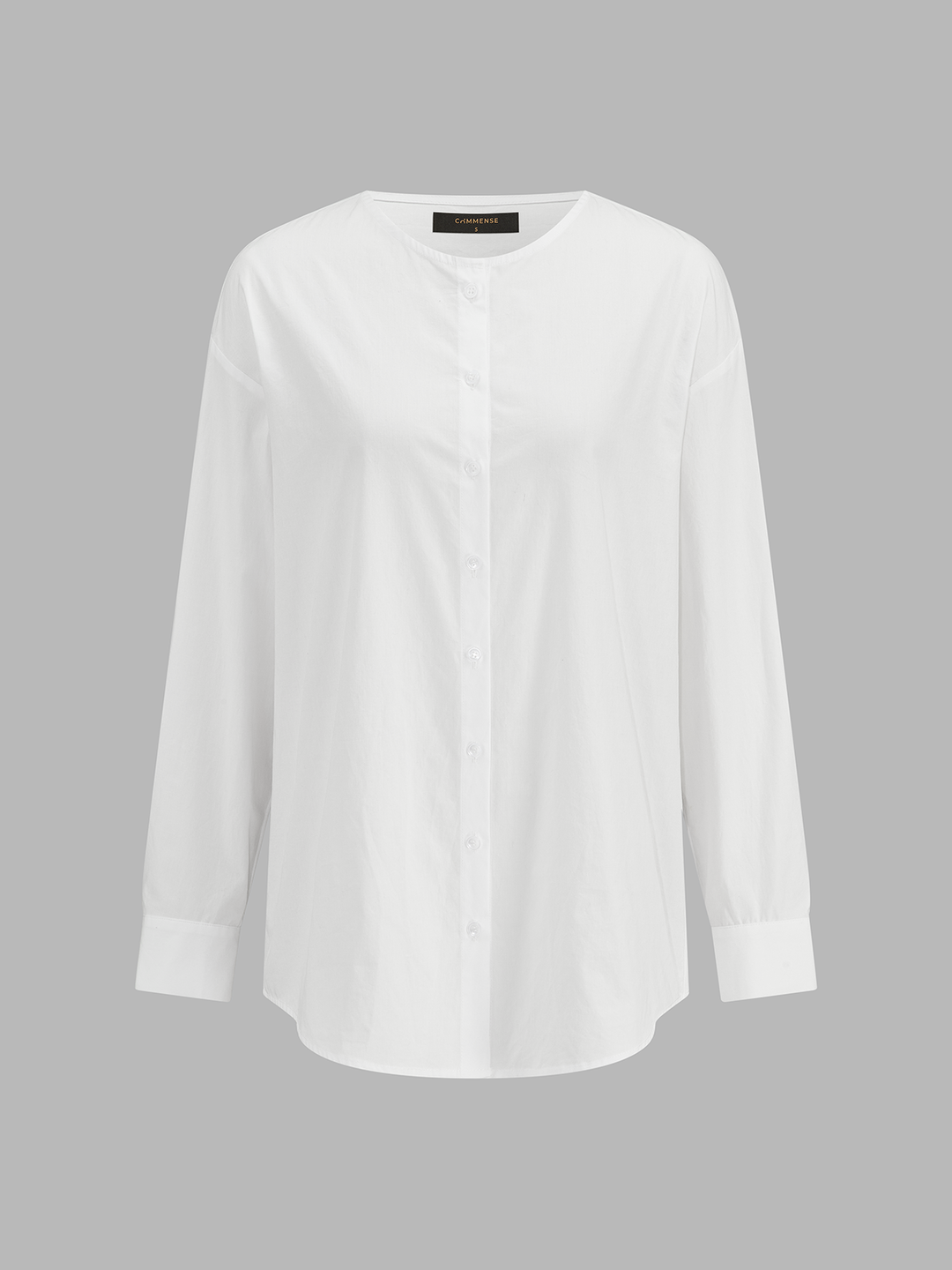 Asymmetric Turtleneck Knit Vest & Cotton Shirt Set