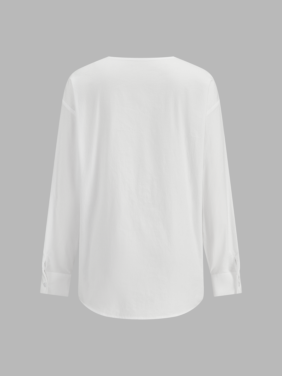Asymmetric Turtleneck Knit Vest & Cotton Shirt Set