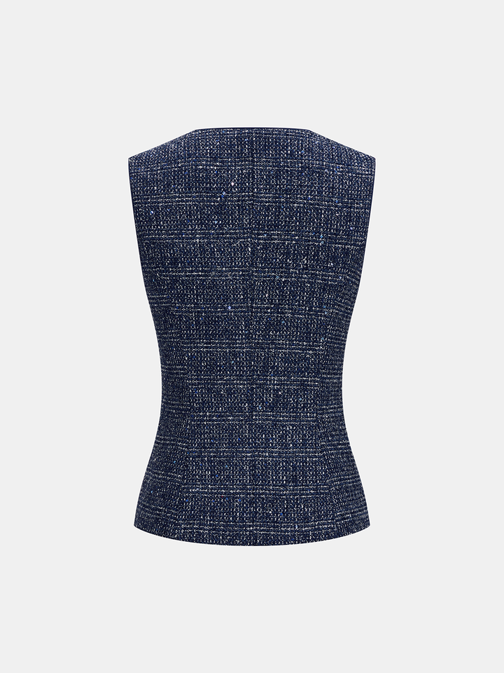 Wool Blend Tweed Two‑Piece Pants Set