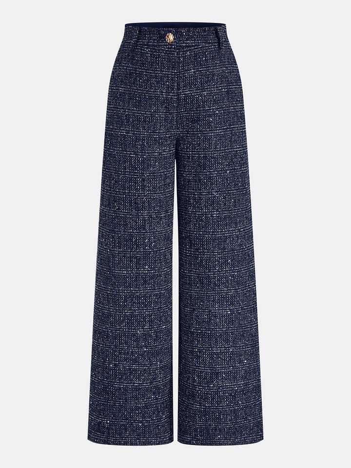 Wool Blend Tweed Two‑Piece Pants Set