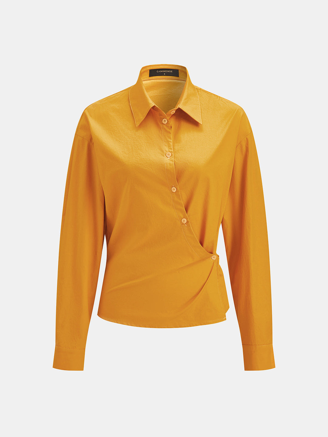 Wrap‑Style Diagonal Button Shirt