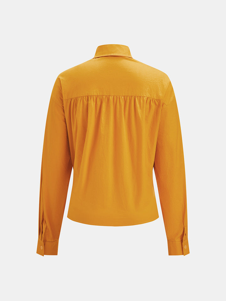 Wrap‑Style Diagonal Button Shirt